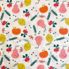 Beschichtete Baumwolle VEGGY Weiß / Vintage-Mehrfarbig